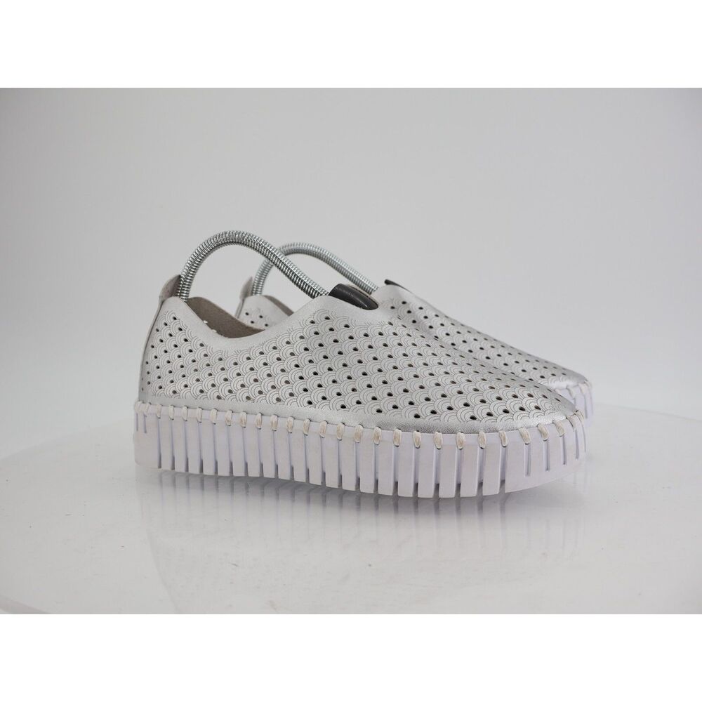 Ilse Jacobsen silver Perforated Loafers